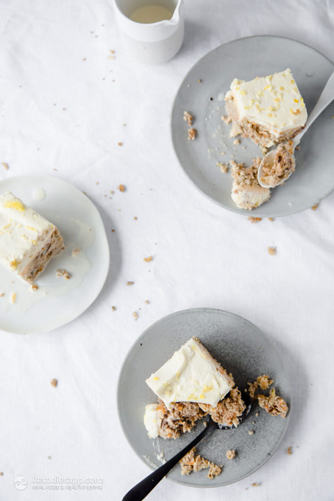 Low-Carb Carrot & Lemon Curd Poke Cake