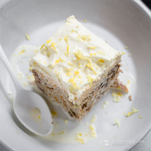 Low-Carb Carrot & Lemon Curd Poke Cake