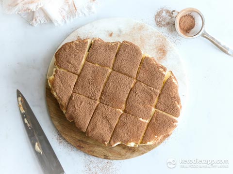 Low-Carb Tiramisu Poke Cake