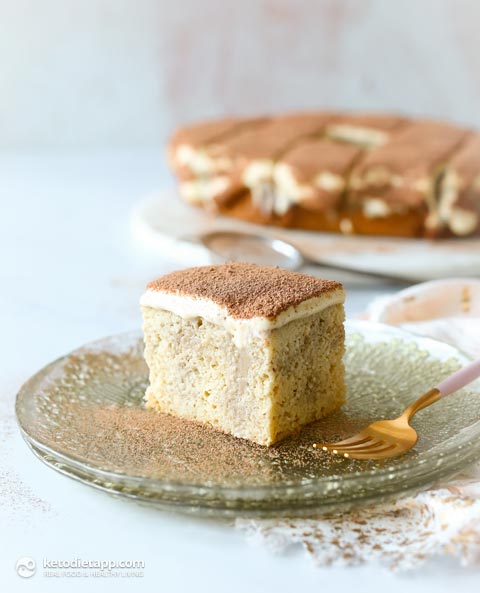 Low-Carb Tiramisu Poke Cake