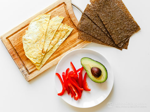 Quick Veggie Nori Wraps (low-carb, keto, paleo) Quick Veggie Nori Wraps